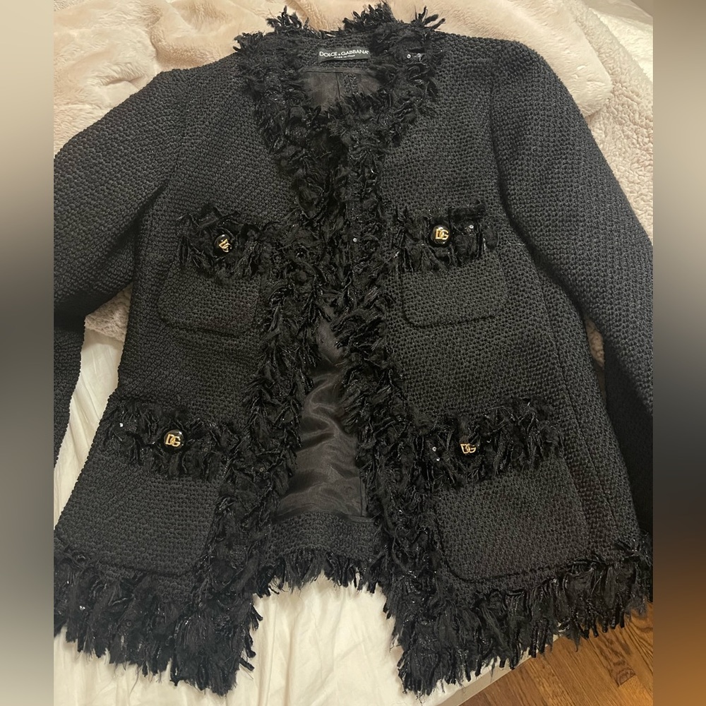 DOLCE & GABBANA Fringe Bouclé Jacket - Picture 8 of 11